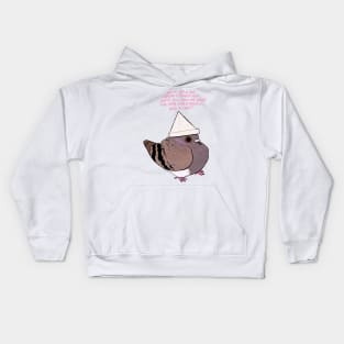 Hat Pigeon (With Text) Kids Hoodie